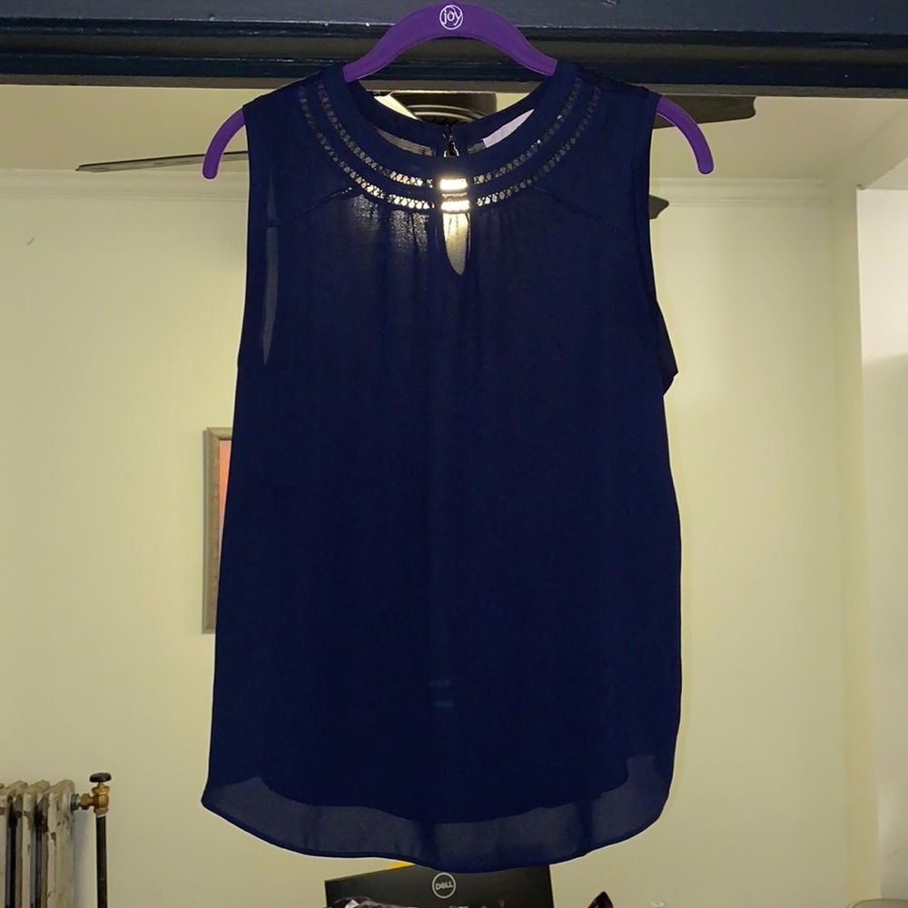 Navy blue lace tank top